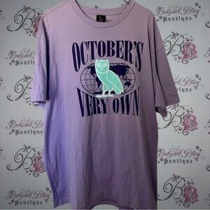 October’s very own OVO drake tshirt lilac purple owl blue turquoise streetwear